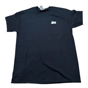 Ripndip Lord Nermal short sleeve pocket tee‎ cat graphic shirt black size large